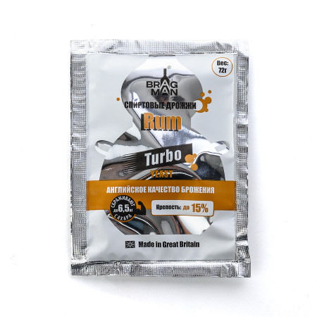 Turbo yeast alcohol BragMan "RUM TURBO" (72 gr) в Казани